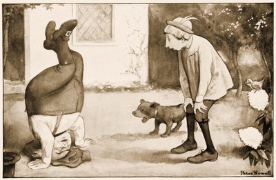 "الأب العجوز وليام يقف على رأسه" ، رسم توضيحي لمغامرات لويس كارول في أليس في بلاد العجائب ، 1901 بواسطة بيتر نيويل